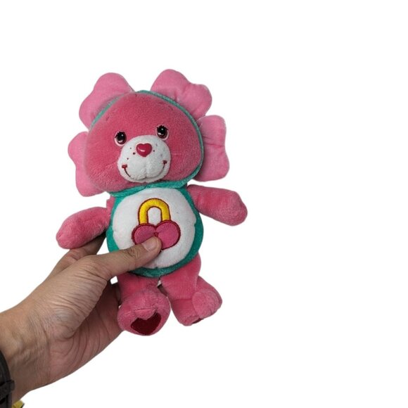 Care Bears Secret Pink Bear Heart Lock Flower Plush Stuffed Animal Soft Toy 8" - Picture 1 of 5